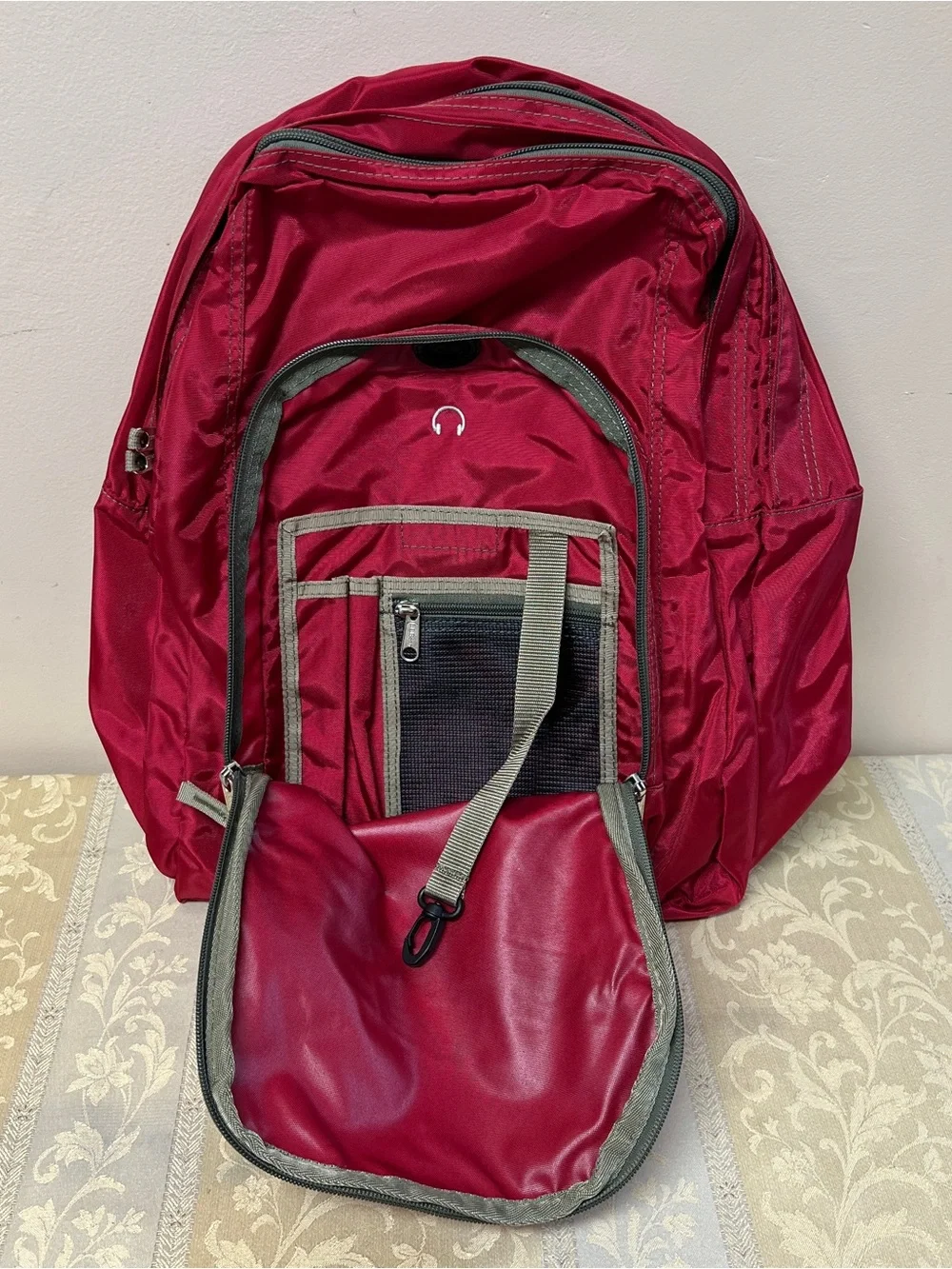 NEW L.L. Bean Deluxe Book Pack School College Work Travel Red Backpack